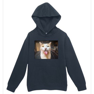 Silly Bleh Cat Meme Urban Pullover Hoodie