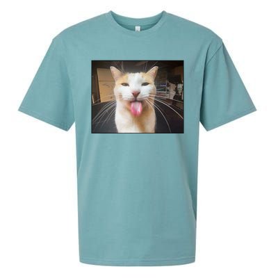 Silly Bleh Cat Meme Sueded Cloud Jersey T-Shirt