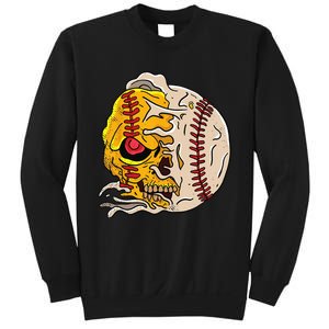 Skull Baseball Cool Skeleton Sports Player Pitcher Catcher Sweatshirt