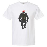 Santa Bigfoot Christmas Lights Funny Sasquatch Believe Garment-Dyed Heavyweight T-Shirt