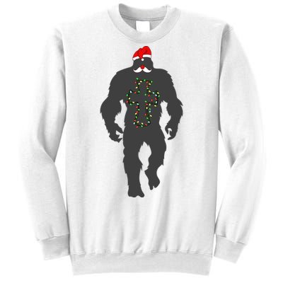 Santa Bigfoot Christmas Lights Funny Sasquatch Believe Sweatshirt