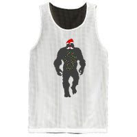 Santa Bigfoot Christmas Lights Funny Sasquatch Believe Mesh Reversible Basketball Jersey Tank