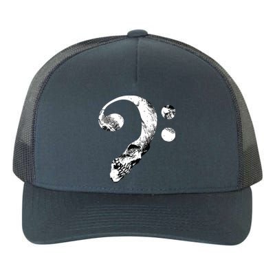 Skull Bass Clef Bass Player Musican Music Lover Guitar Yupoong Adult 5-Panel Trucker Hat