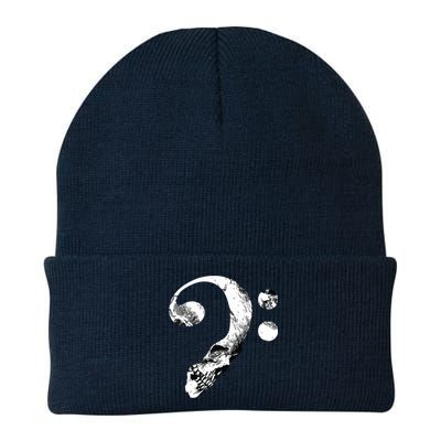 Skull Bass Clef Bass Player Musican Music Lover Guitar Knit Cap Winter Beanie