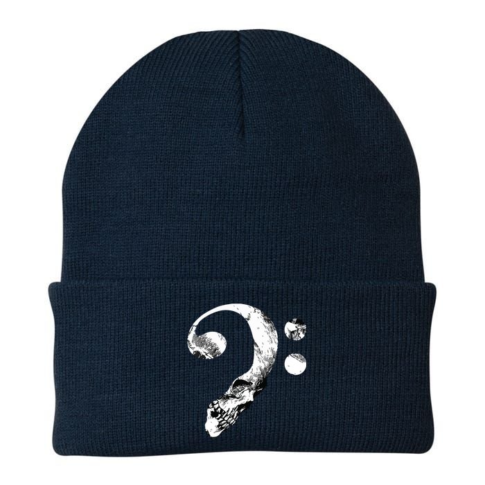 Skull Bass Clef Bass Player Musican Music Lover Guitar Knit Cap Winter Beanie