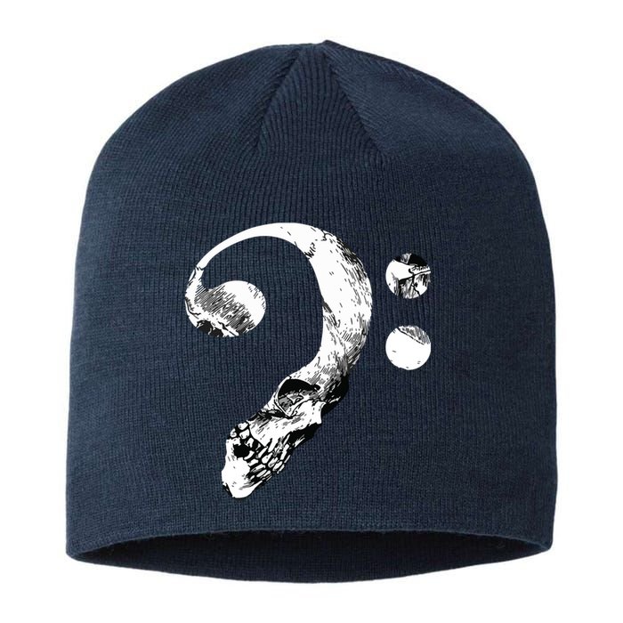 Skull Bass Clef Bass Player Musican Music Lover Guitar Sustainable Beanie