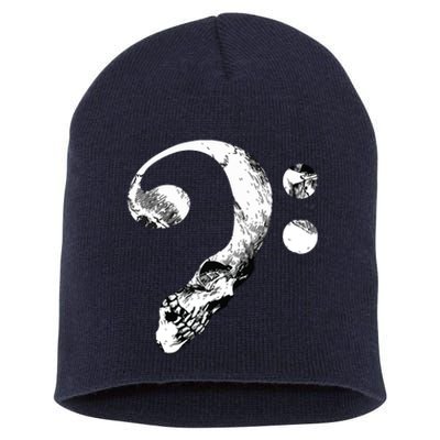 Skull Bass Clef Bass Player Musican Music Lover Guitar Short Acrylic Beanie