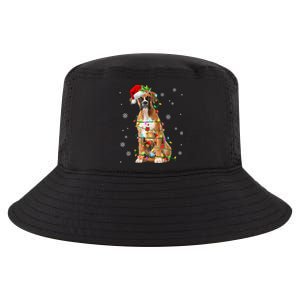 Santa Boxer Christmas Tree Light Pajama Dog X Mas Matching Meaningful Gift Cool Comfort Performance Bucket Hat