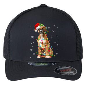 Santa Boxer Christmas Tree Light Pajama Dog X Mas Matching Meaningful Gift Flexfit Unipanel Trucker Cap