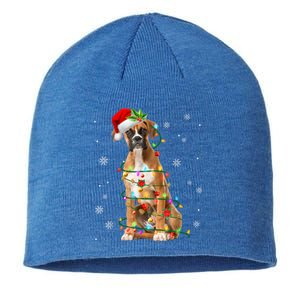 Santa Boxer Christmas Tree Light Pajama Dog X Mas Matching Meaningful Gift Sustainable Beanie