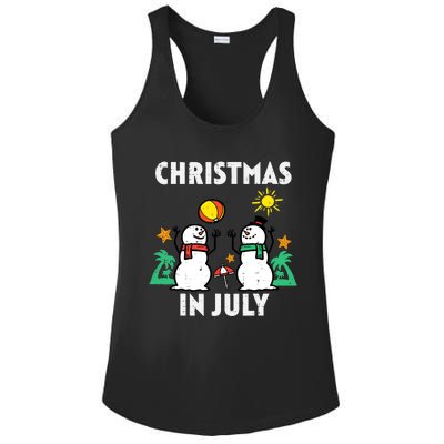 Snowman Beach Christmas In July Xmas Summer Ladies PosiCharge Competitor Racerback Tank