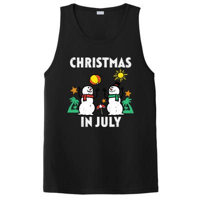 Snowman Beach Christmas In July Xmas Summer PosiCharge Competitor Tank