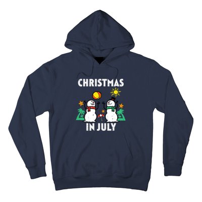 Snowman Beach Christmas In July Xmas Summer Hoodie