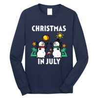 Snowman Beach Christmas In July Xmas Summer Long Sleeve Shirt