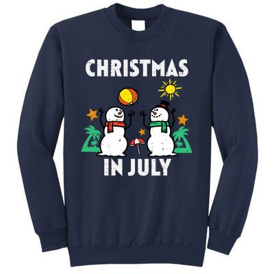 Snowman Beach Christmas In July Xmas Summer Sweatshirt