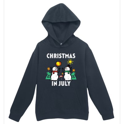 Snowman Beach Christmas In July Xmas Summer Urban Pullover Hoodie