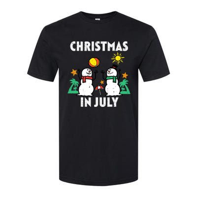 Snowman Beach Christmas In July Xmas Summer Softstyle CVC T-Shirt