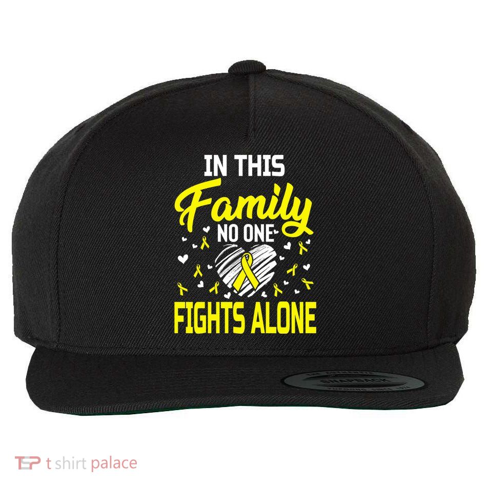 Sarcoma Bone Cancer In This Family No One Fights Alone Gift Wool Snapback Cap