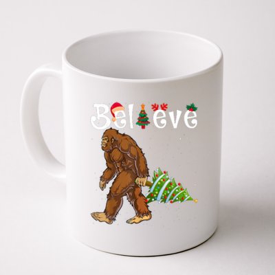 Santa Bigfoot Christmas Lights Rock Funny Sasquatch Believe Coffee Mug