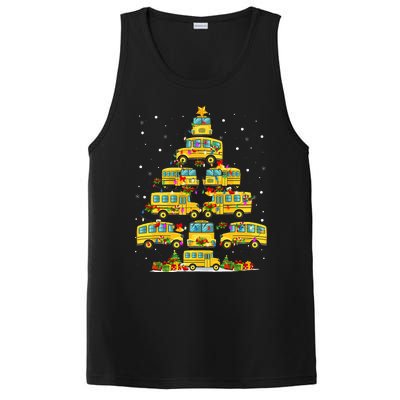 School Bus Christmas Tree Lights Funny Bus Driver Xmas Pjs PosiCharge Competitor Tank