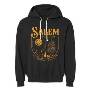 Salem Book Club Bookish library for book nerds bookworms Garment-Dyed Fleece Hoodie