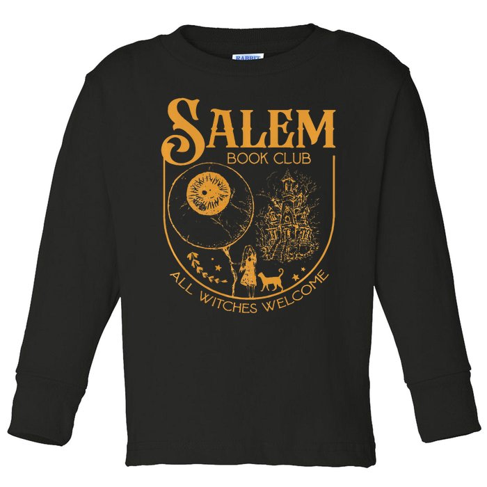 Salem Book Club Bookish library for book nerds bookworms Toddler Long Sleeve Shirt