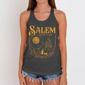 Salem Book Club Bookish library for book nerds bookworms Women's Knotted Racerback Tank