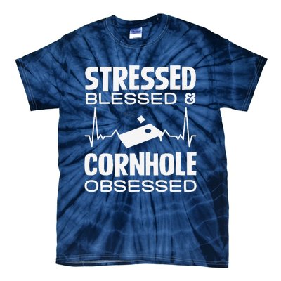 Stressed Blessed & Cornhole Obsessed Tie-Dye T-Shirt