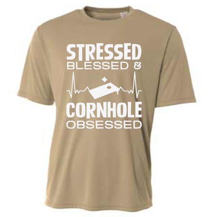 Stressed Blessed & Cornhole Obsessed Cooling Performance Crew T-Shirt