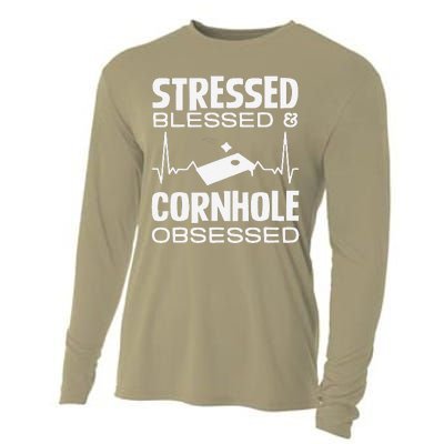 Stressed Blessed & Cornhole Obsessed Cooling Performance Long Sleeve Crew