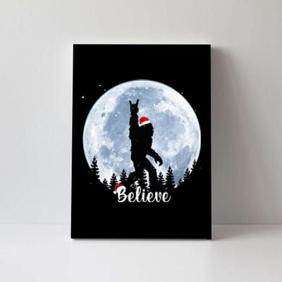 Santa Bigfoot Christmas Rock Roll Sasquatch Believe Xmas Canvas