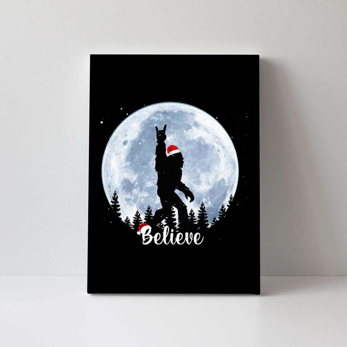 Santa Bigfoot Christmas Rock Roll Sasquatch Believe Xmas Canvas