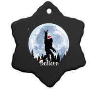 Santa Bigfoot Christmas Rock Roll Sasquatch Believe Xmas Ceramic Star Ornament