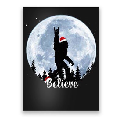 Santa Bigfoot Christmas Rock Roll Sasquatch Believe Xmas Poster