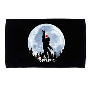 Santa Bigfoot Christmas Rock Roll Sasquatch Believe Xmas Microfiber Hand Towel