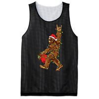 Santa Bigfoot Christmas Lights Rock Funny Sasquatch Believe Mesh Reversible Basketball Jersey Tank