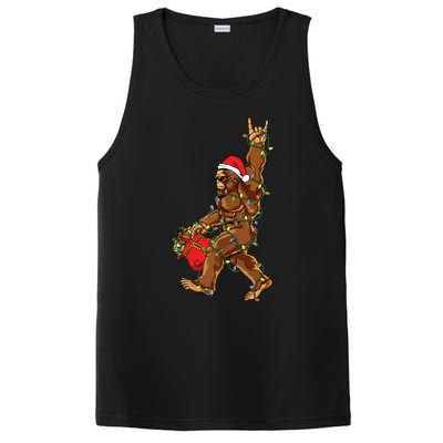 Santa Bigfoot Christmas Lights Rock Funny Sasquatch Believe PosiCharge Competitor Tank