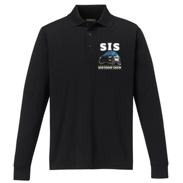 Sis Birthday Crew Police Car Policeman Officer Sister Performance Long Sleeve Polo