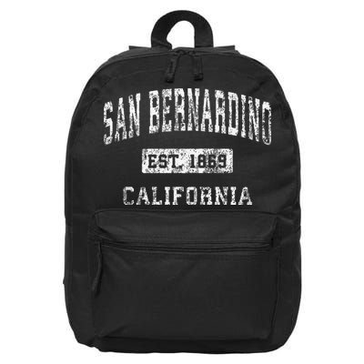 San Bernardino California Ca Vintage Established 16 in Basic Backpack