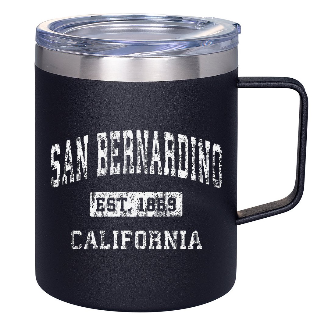 San Bernardino California Ca Vintage Established 12oz Stainless Steel Coffee Mug