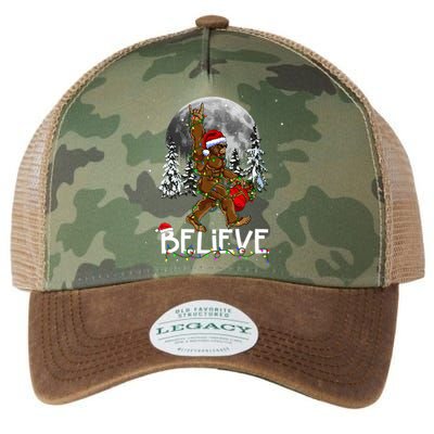 Santa Bigfoot Christmas Sasquatch Believe Legacy Tie Dye Trucker Hat