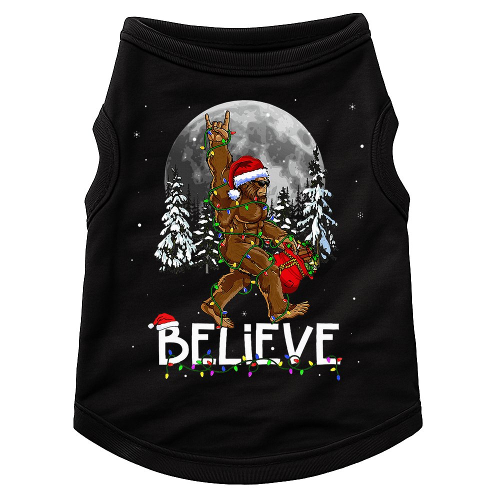 Santa Bigfoot Christmas Sasquatch Believe Doggie Tank
