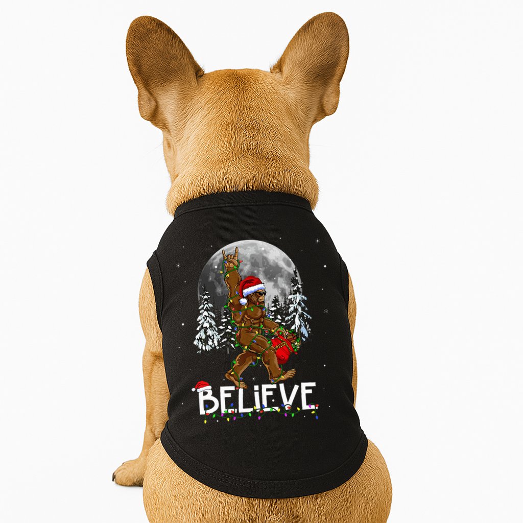 Santa Bigfoot Christmas Sasquatch Believe Doggie Tank