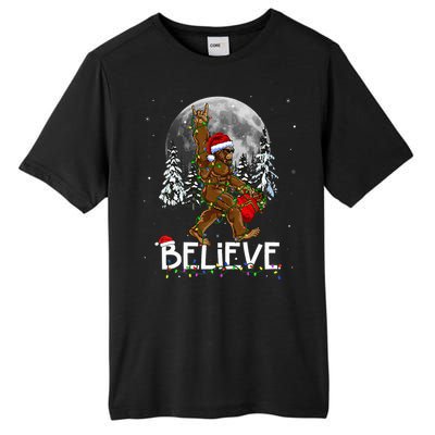 Santa Bigfoot Christmas Sasquatch Believe Tall Fusion ChromaSoft Performance T-Shirt