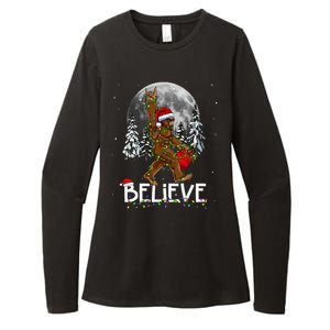 Santa Bigfoot Christmas Sasquatch Believe Womens CVC Long Sleeve Shirt