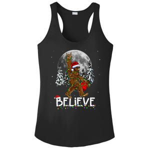 Santa Bigfoot Christmas Sasquatch Believe Ladies PosiCharge Competitor Racerback Tank