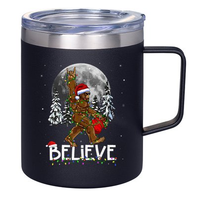 Santa Bigfoot Christmas Sasquatch Believe 12oz Stainless Steel Coffee Mug