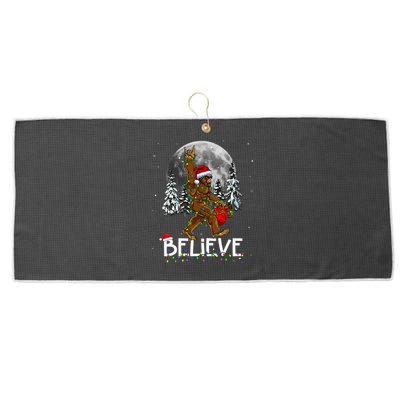 Santa Bigfoot Christmas Sasquatch Believe Large Microfiber Waffle Golf Towel