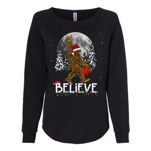 Santa Bigfoot Christmas Sasquatch Believe Womens California Wash Sweatshirt