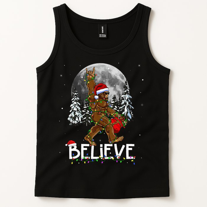 Santa Bigfoot Christmas Sasquatch Believe Tank Top